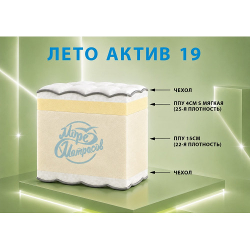 Матрас «Лето Актив 19»: баланс жёсткости и мягкости для здорового сна.