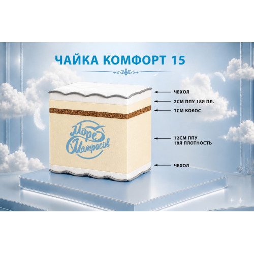 Матрас «Чайка Комфорт 15»: гармония жёсткости для полноценного сна.